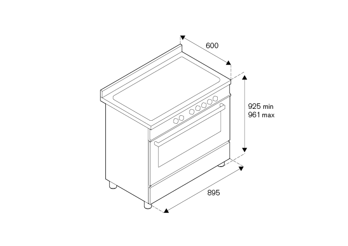 90 cm induction, four électrique